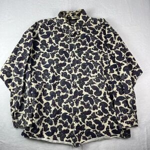 VTG Frank Shirt Mens Large Beige Black Paisley Print Casual Button Down